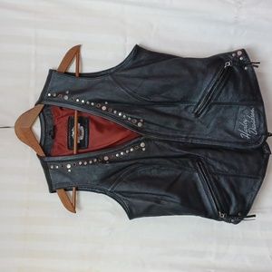 Ladies leather harley Davidson vest